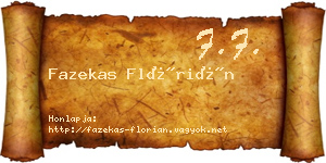 Fazekas Flórián névjegykártya